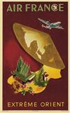 VARIOUS ARTISTS. AIR FRANCE. Group of 10 posters. Circa 1950. Each approximately 19x12 inches, 50x30 cm.